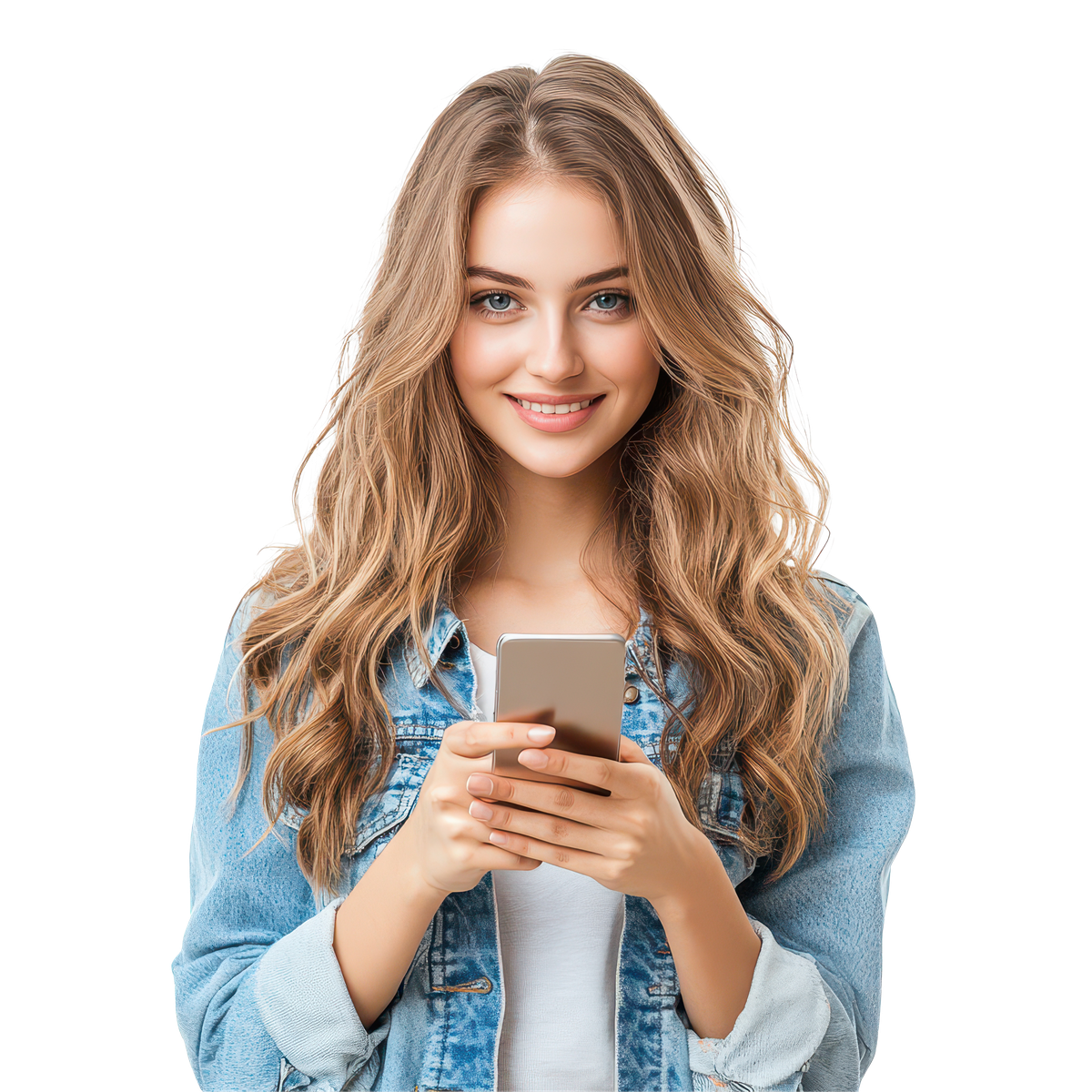 Woman with smartphone representing human-centered strategy